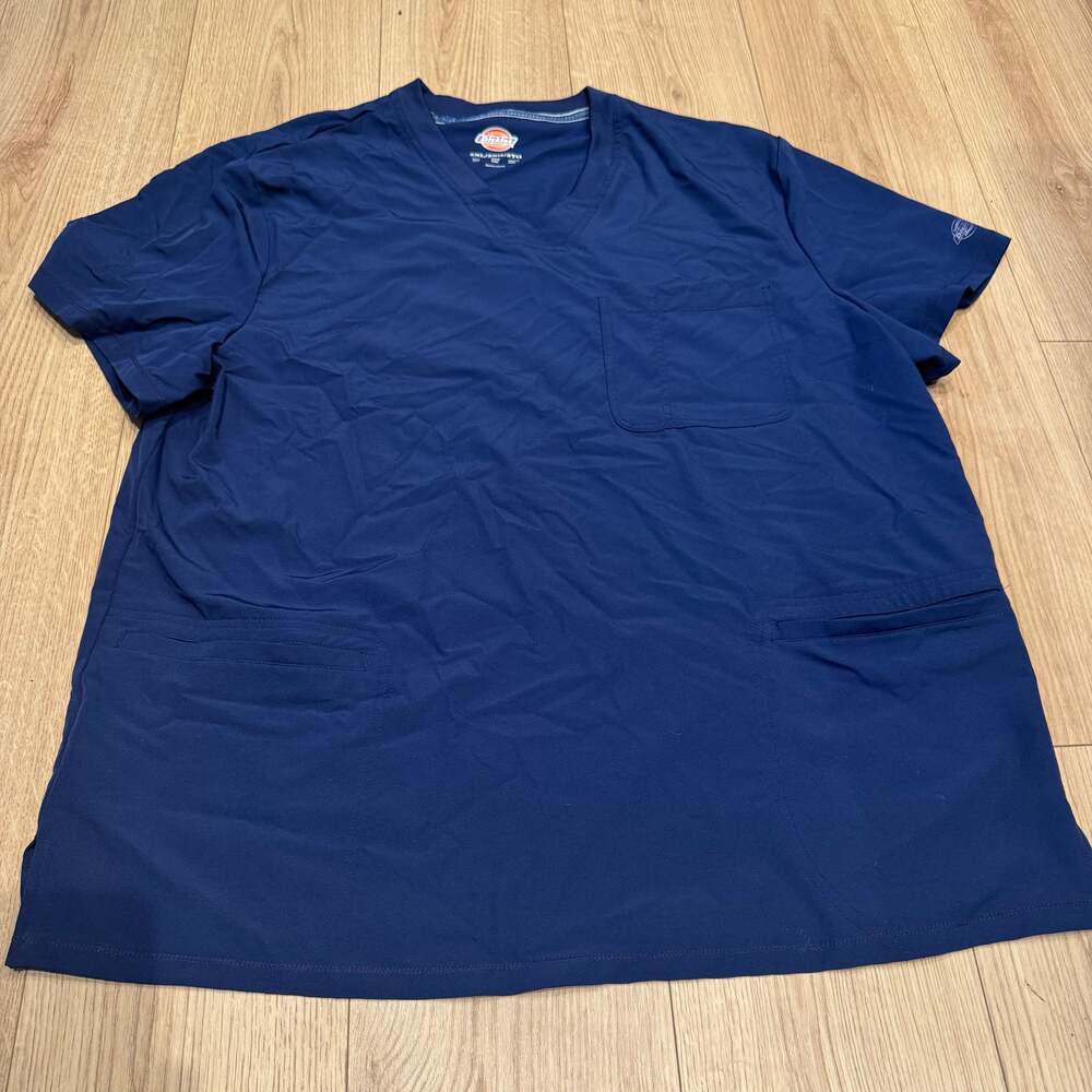 Dickies dynamix V-Neck Scrubs Top - Navy Blue, Men's Size 2XL/2TG